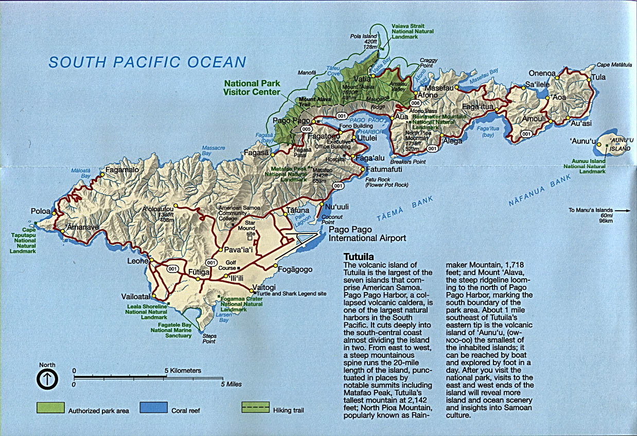 American Samoa map tutuila